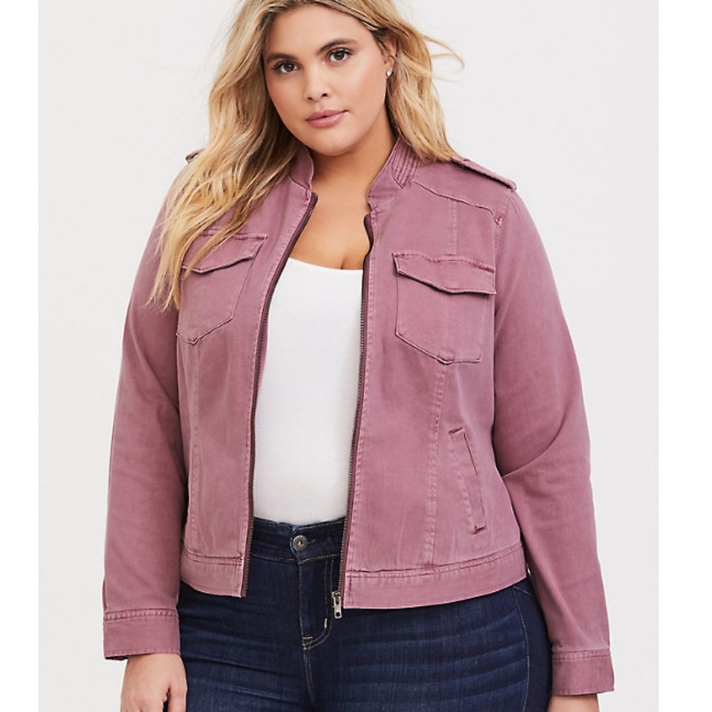 Torrid Rose Twill Bomber Jacket. Size 3